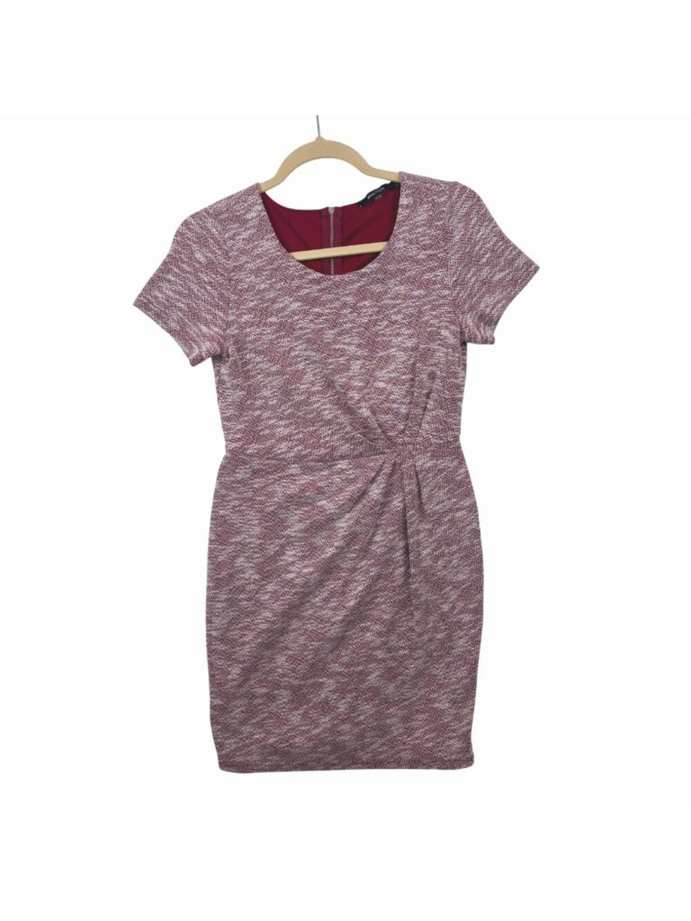 ✨3/$30 41 Hawthorn M Textured Red Short Sleeve Dress Back Zip Career Office - Picture 1 of 5